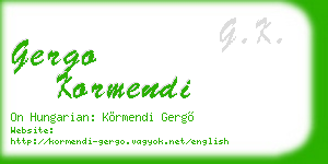 gergo kormendi business card