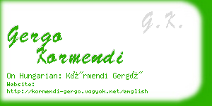 gergo kormendi business card